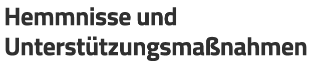 Hemmnisse und Unterst tzungsma nahmen