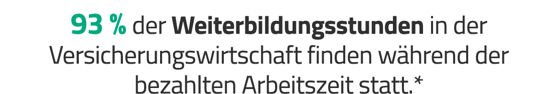 93 % der Weiterbildungsstunden in der Versicherungswirtschaft finden w hrend der bezahlten Arbeitszeit statt.*